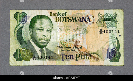 Botswana Pula 10 Remarque Banque D'Images