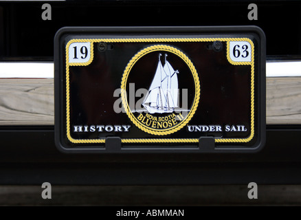 D'immatriculation sur le camion de l'équipe du voilier Bluenose II, en Nouvelle-Écosse, au Canada, en Amérique du Nord. Photo par Willy Matheisl Banque D'Images