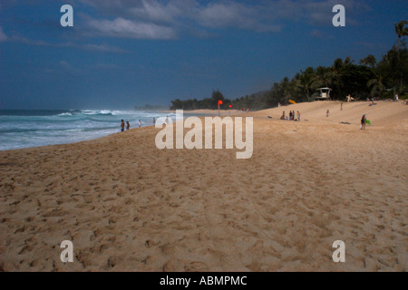 Plage de pipeline Oahu Hawaii USA Banque D'Images