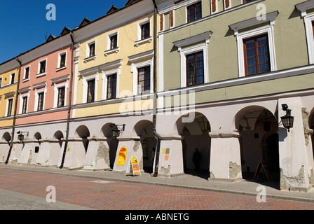 Ville historique de la place Rynek Zamosz Site du patrimoine mondial de l'Pologne Banque D'Images