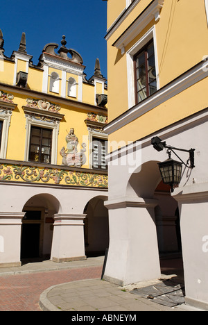 Ville historique de la place Rynek Zamosz Site du patrimoine mondial de l'Pologne Banque D'Images