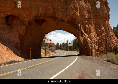 Route par Roche, Dixie National Forest, Utah, USA Banque D'Images