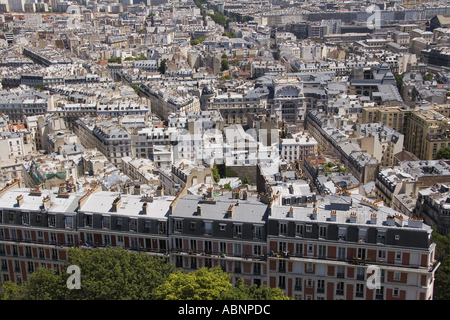 Paris urbain vue du haut du Sacré Coeur, Montmartre, Paris France Banque D'Images