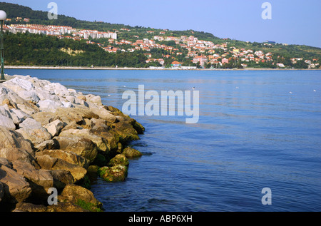 Vue sur mer Istrie Slovénie Primorska Koper Capodistria Capo d'Istria Istra Istrie slovène à l'est l'Europe de l'Est Banque D'Images