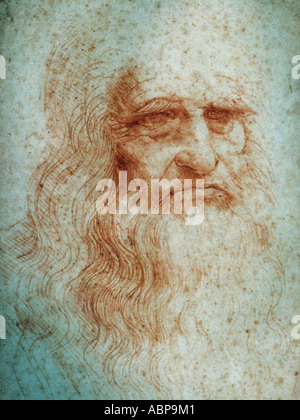 Autoportrait, ca. Par Leonardo da Vinci 1512-1515 1452-1519 Banque D'Images