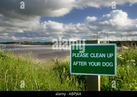 Veuillez nettoyer après votre chien signe sur la plage de Blackpool Lancashire UK Banque D'Images