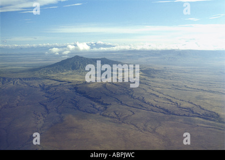 Vue aérienne de la pointe et du mont Longonot cratère Kenya Afrique de l'Est Banque D'Images