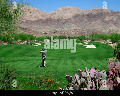 Partiront en golfeur à Big Horn Golf Club Palm Desert en Californie Banque D'Images