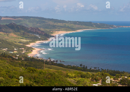 Soupbowl bay et plage au nord de la côte est de la Barbade Bethsabée Banque D'Images