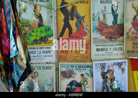 Corrida et Flamenco affiches Madrid Espagne Banque D'Images
