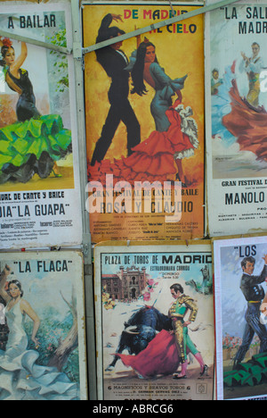 Corrida et Flamenco affiches Madrid Espagne Banque D'Images