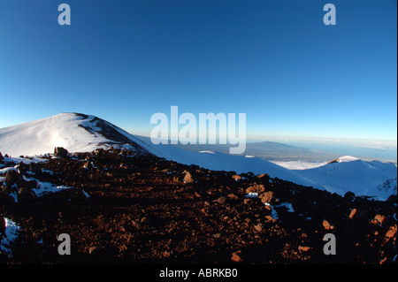 Volcan Hualalai vu de Mauna Kea La Grande Île d'Hawaï Banque D'Images