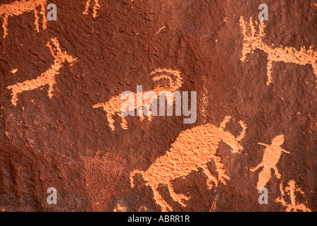 Rock journal Indian Petroglyphs Canyonlands National Park Utah Banque D'Images