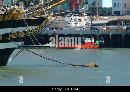 Arc d'Amerigo Vespucci grand voilier sur Visite à Dartmouth amarré dans la rivière Dart Devon, Angleterre Royaume-Uni UK Banque D'Images