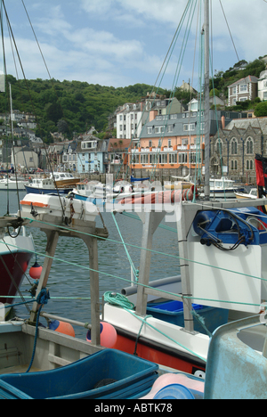 Le port de pêche de la ville de West Looe Cornwall England Royaume-Uni UK Banque D'Images