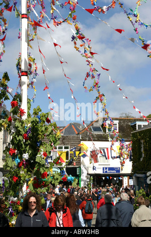 Célébration du Premier mai, Padstow Banque D'Images