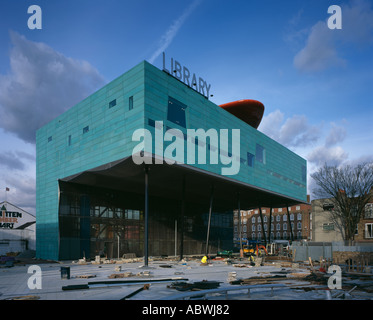 Peckham Library, Londres, 1999. Gagnant de prix Stirling 2000. L'extérieur du sud ouest en construction. Banque D'Images