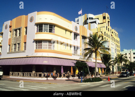 Immeubles Art déco de South Beach, Miami, USA. Banque D'Images