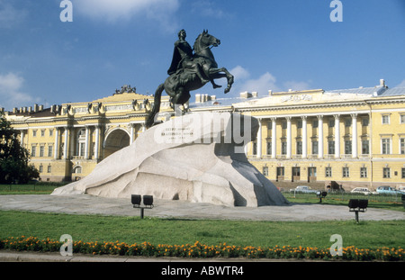 Statue de Pierre le Grand à Saint-Pétersbourg Russie . Banque D'Images