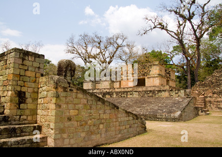 Ruines Mayas fabuleuses de la civilisation maya de Copan Honduras Banque D'Images