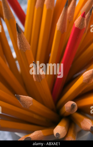 Un porte-crayons tenant un certain nombre de crayons Banque D'Images