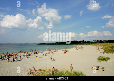 Ølbergsstranden la Norvège. Sola plage été ciel bleu Banque D'Images