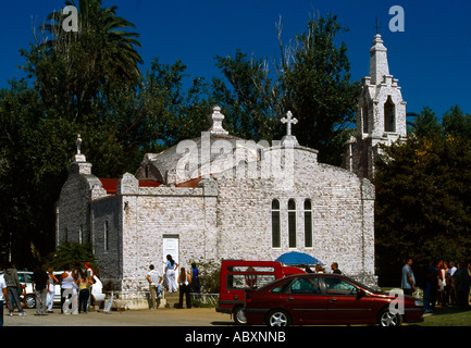 Galice Espagne Isla A Toxa Chapelle de San Sebastian aussi connue sous le nom de Capilla de Las Conchas (Chapelle des coquillages) Banque D'Images