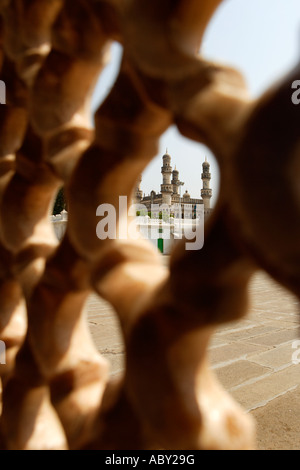 La Mecque Masjid Charminar Bazar Hyderabad Andhra Pradesh, Inde Banque D'Images