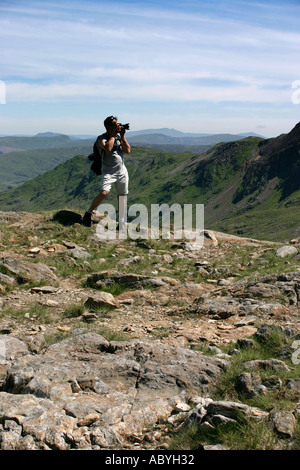 Photographe à Snowdonia, Banque D'Images