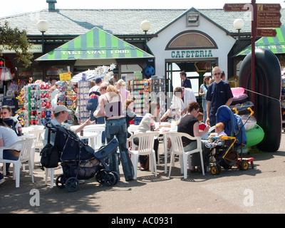 Southend on Sea station balnéaire au bord de la rivière Thames Estuary Eastern Esplanade front de cafétéria et emporter locaux Banque D'Images