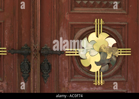 Porte de l'église de pèlerinage Mariae Ascension de la Stifta La Slovénie Banque D'Images