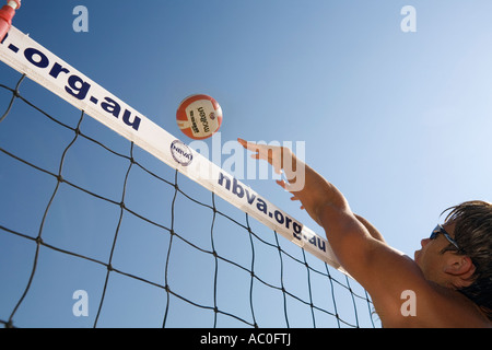 Beach-volley sur la plage de Manly Sydney s'emblématique plage de North Shore Banque D'Images