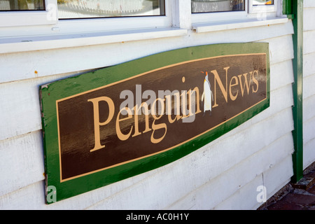 Les bureaux du journal, The Penguin News à Port Stanley Banque D'Images