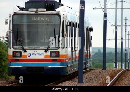 Le système de Métro Tramway Sheffield Banque D'Images