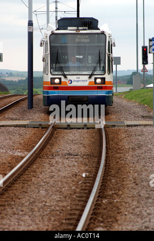 Le système de Métro Tramway Sheffield Banque D'Images