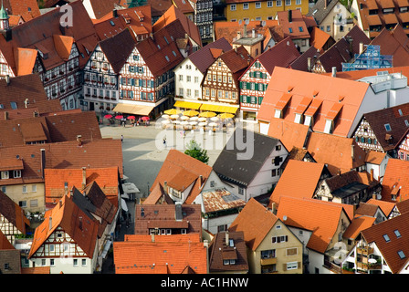 Allemagne, Bad Urach, Vieille Ville, vue aérienne Banque D'Images