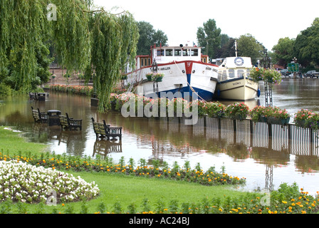 La rivière Severn inondé en juin 2007 Worcester Banque D'Images