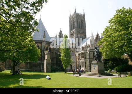 Sir Alfred Lord Tennyson Cathédrale de Lincoln UK Banque D'Images