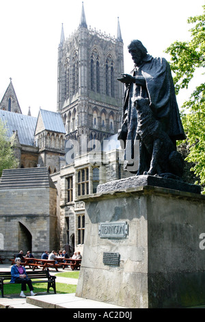 Sir Alfred Lord Tennyson Cathédrale de Lincoln UK Banque D'Images