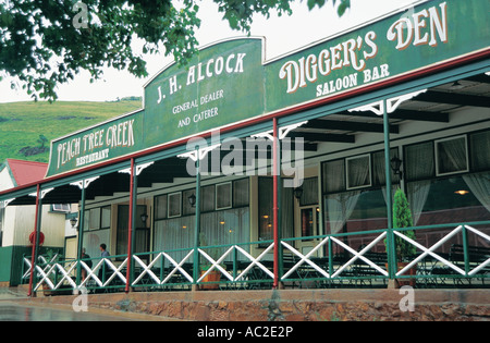 Restaurant et commerces à Pilgrim s reste l'or historique village minier de l'Afrique du Sud Mpumalanga Banque D'Images