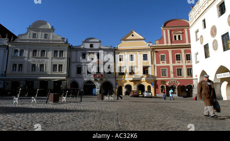 Place de la vieille ville de Cesky Krumlov en République Tchèque Banque D'Images