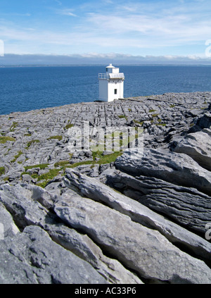 Phare de Point noir, le Burren, comté de Clare, Irlande Banque D'Images