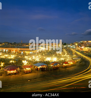 Djemaa El Fna, Marrakech, Maroc Banque D'Images