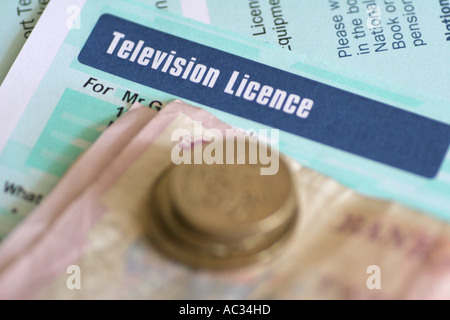 Le paiement de la licence de télévision Banque D'Images