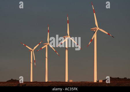 Éoliennes à Paula Da Serra, le Portugal, Madère Hochebene Banque D'Images