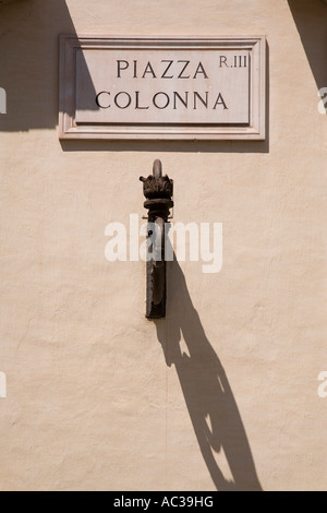 Détails sur, sur la place Colonna Rome Italie Banque D'Images