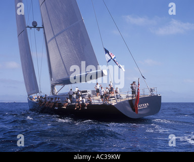 Palma Superyacht Cup 2007 - yacht à Mystere ( 43 m, conçu par Tripp et construit par Vitters ) en cours dans la baie de Pa Banque D'Images