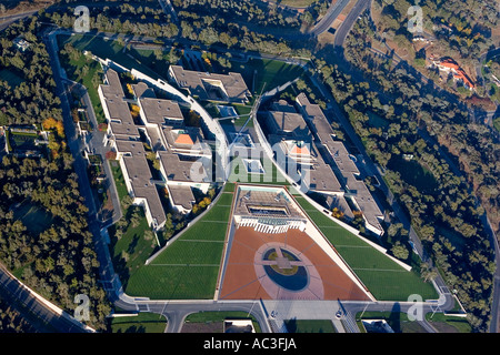 Vue aérienne de la Maison du Parlement, à Canberra Banque D'Images