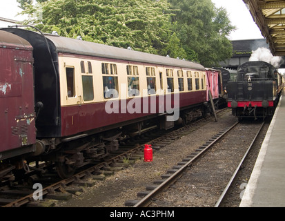 Un train à la gare de Loughborough, Leicestershire, Great Central Railway Banque D'Images