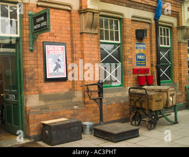 La plate-forme à la gare de Loughborough, Leicestershire, Great Central Railway Banque D'Images